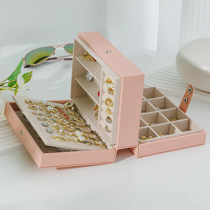 Portable PU Leather Jewelry Box